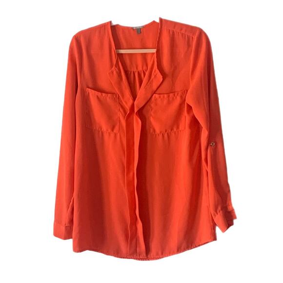 Charlotte Russe Orange Blouse Size Medium - Picture 1 of 9